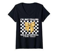 Donna I'm Not Yelling This Is My Softball Mom Voice Festa della mamma Maglietta con Collo a V