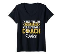 Donna I'm Not Yelling This Is My Volley Coach Voce Divertente Maglietta con Collo a V