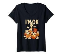 Donna I'm Ok Postal Carrier Postal Worker Corriere Delivery Driver Maglietta con Collo a V