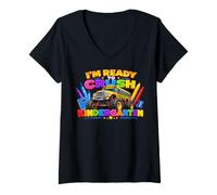 Donna I'm Ready to Crush Kindergarten Back to School Kids Tees Maglietta con Collo a V