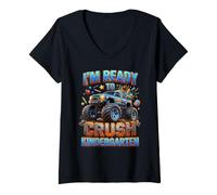 Donna I'm Ready to Crush Kindergarten First Day of School Maglietta con Collo a V
