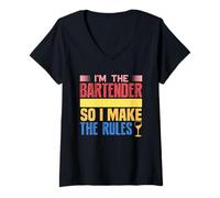 Donna I'm The Bartender So I Make The Rules Funny Bartending Maglietta con Collo a V
