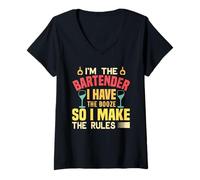 Donna I'm The Bartender So I Make The Rules Funny Bartending Maglietta con Collo a V