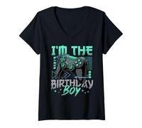 Donna I'm The Birthday Boy Giapponese Gamer Matching Compleanno Maglietta con Collo a V