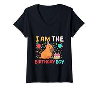 Donna I'm The Birthday Boy, simpatico Capibara, per il compleanno dei bambini, adatto alla famiglia Maglietta con Collo a V