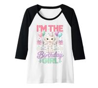 Donna Im The Birthday Girl Robot Robotics Compleanno Maglia con Maniche Raglan
