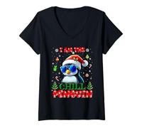 Donna I'm The Chill Penguin Christmas Outfit Funny Xmas Maglietta con Collo a V