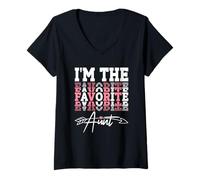 Donna I'm The Favorite Aunt Maglietta con Collo a V