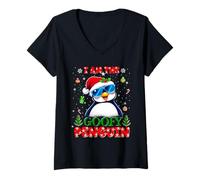 Donna I'm The Goofy Penguin Christmas Outfit Funny Xmas Maglietta con Collo a V