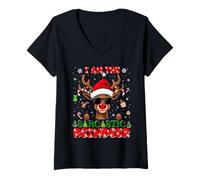 Donna I'm The Sarcastic Reindeer Christmas Outfit Funny Xmas Maglietta con Collo a V