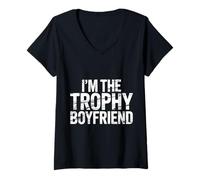 Donna I'm The Trophy Boyfriend Uomo Sicuro Attraente |- Maglietta con Collo a V