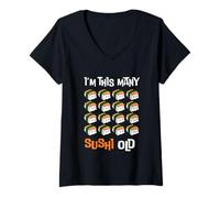 Donna I'm This Many Sushi Old, Kawaii Sushi 12° Compleanno 12 Anni Maglietta con Collo a V