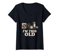 Donna I'm This Old Funny Retro Tech Nostalgia per Anni '70 '80 Maglietta con Collo a V