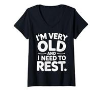 Donna I'm Very Old And I Need To Rest - Maglietta con Collo a V
