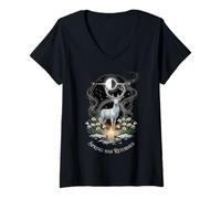 Donna Imbolc Celestial Spring ha restituito brigida benedizioni Maglietta con Collo a V