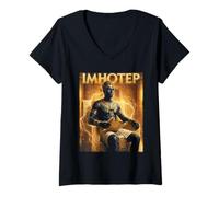 Donna Imhotep Genuis Antico Egitto Kemetico Africano Maglietta con Collo a V