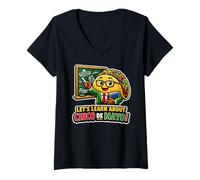 Donna Impariamo a Conoscere Cinco De Mayo Funny Teacher Taco Maglietta con Collo a V