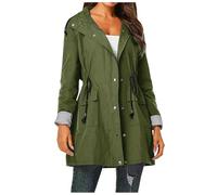 Donna Impermeabile Giacca da Pioggia,Cappuccio con Tasche cappotto esterno di mezza stagione escursionismo a vento taglia grande Primavera Outdoor per Indossare Tutti I Giorni