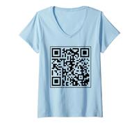 Donna Impressionante QR Scan Code Sarcasmo Umorismo Divertente QR Scanning Joke Maglietta con Collo a V