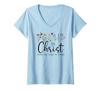 Donna in Christ Alone My Hope is Found John 14:6 Christian Jesus Maglietta con Collo a V