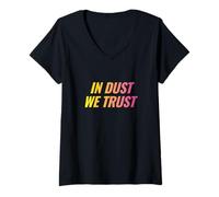 Donna in Dust We Trust Rave Music Festival Atmosfera da Festa Maglietta con Collo a V