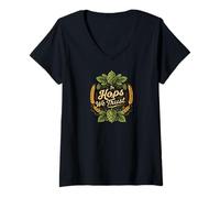 Donna In Hops We Trust Craft Beer Brewing Design Maglietta con Collo a V