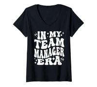 Donna in Il Mio Team Manager Era Sport Mamma Coordinatore Vita Maglietta con Collo a V