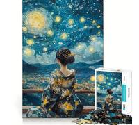 Donna in kimono sotto una notte stellata - Puzzle da 1000 pezzi per adulti - Gioco di memoria e concentrazione - Incastro perfetto - Compatto e divertente per tutta la famiglia (38x52cm)