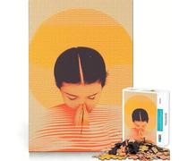 Donna in luce a strisce Puzzle per adulti da 1000 pezzi Gioco di concentrazione mentale Qualità premium Taglio laser Divertimento serale per tutta la famiglia (38x52cm)