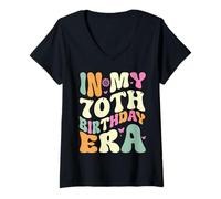 Donna In my 70th Birthday Era 70 Years old Regalo di compleanno Maglietta con Collo a V