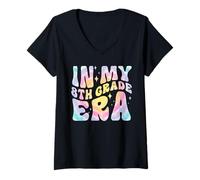 Donna In My 8th Grade Era Funny Back To School Groovy Teacher Mom Maglietta con Collo a V