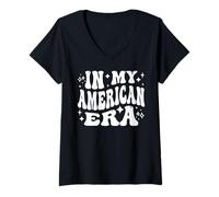 Donna In My American Era - Funny US Citizen, United States Pride Maglietta con Collo a V
