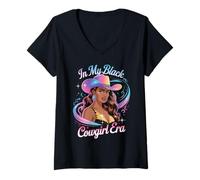 Donna in My Black Cowgirl Era Glam Western Afro Style Donne Uomini Maglietta con Collo a V