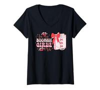 Donna In My Bookish Girlie Era Book Lover Coquette Maglietta con Collo a V