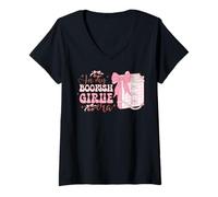 Donna In My Bookish Girlie Era Book Lover Coquette Maglietta con Collo a V