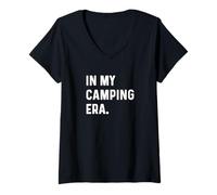 Donna In My Camping Era - Campeggio Camper All'aperto Wildlife Travel Maglietta con Collo a V