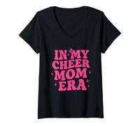 Donna in My Cheer Mom Era - Groovy Cheer Mom Regali per Il Giorno del Gioco Maglietta con Collo a V