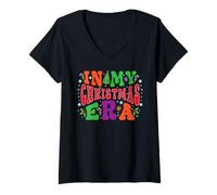 Donna in My Christmas Era Merry Xmas Costume Divertente Famiglia Maglietta con Collo a V