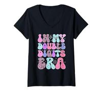 Donna in My Double Digits Era - Ragazze 10° Compleanno Maglietta con Collo a V