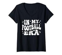Donna in My Football Era Sports Game Football Day Fan Team Pride Maglietta con Collo a V