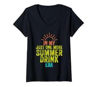 Donna In My Just One More Summer Drink Era Vacanze Spiaggia Viaggio Maglietta con Collo a V