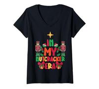 Donna in My Nutcracker Era - Carino Groovy Xmas Maglietta con Collo a V