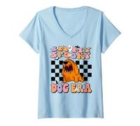 Donna in My Spooky Dog Era Groovy Halloween Dogs Costume Maglietta con Collo a V