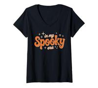 Donna in My Spooky Era Halloween Vibes Maglietta con Collo a V