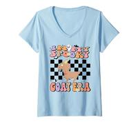 Donna in My Spooky Goat Era Groovy Halloween Animals Costume Maglietta con Collo a V