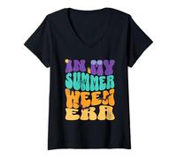 Donna In My Summerween Era Divertente Estate Halloween Vibes Donne Ragazza Maglietta con Collo a V