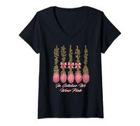 Donna in Ottobre indossiamo Il Rosa per Il Mese della sensibilizzazione sul Cancro al Seno Maglietta con Collo a V