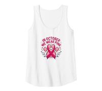 Donna in Ottobre indossiamo la consapevolezza del Cancro al Seno Rosa della Zampa della Speranza Canotta