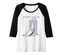 Donna in Ritardo perché Non volevo Venire Gatto Pigro Maglia con Maniche Raglan