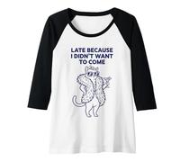 Donna in Ritardo perché Non volevo Venire Gatto Pigro Maglia con Maniche Raglan